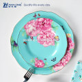 light blue pink floral pattern royal porcelain dinnerware grace ceramic dinnerware